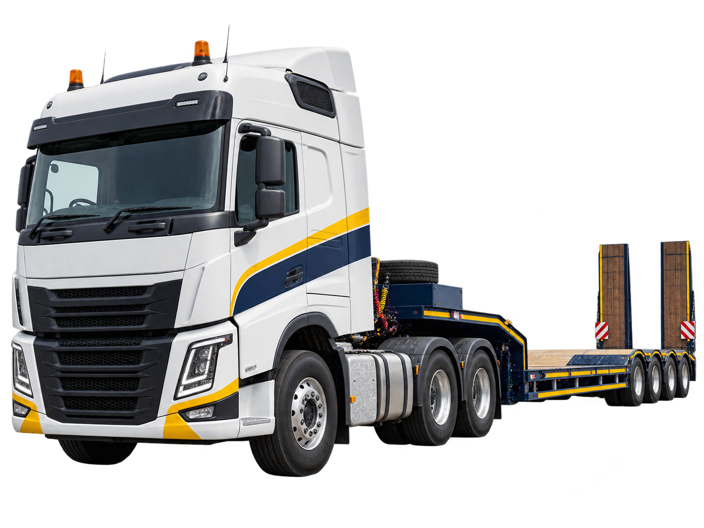 Heavy haulage truck and low-bed trailer for BLC transport services